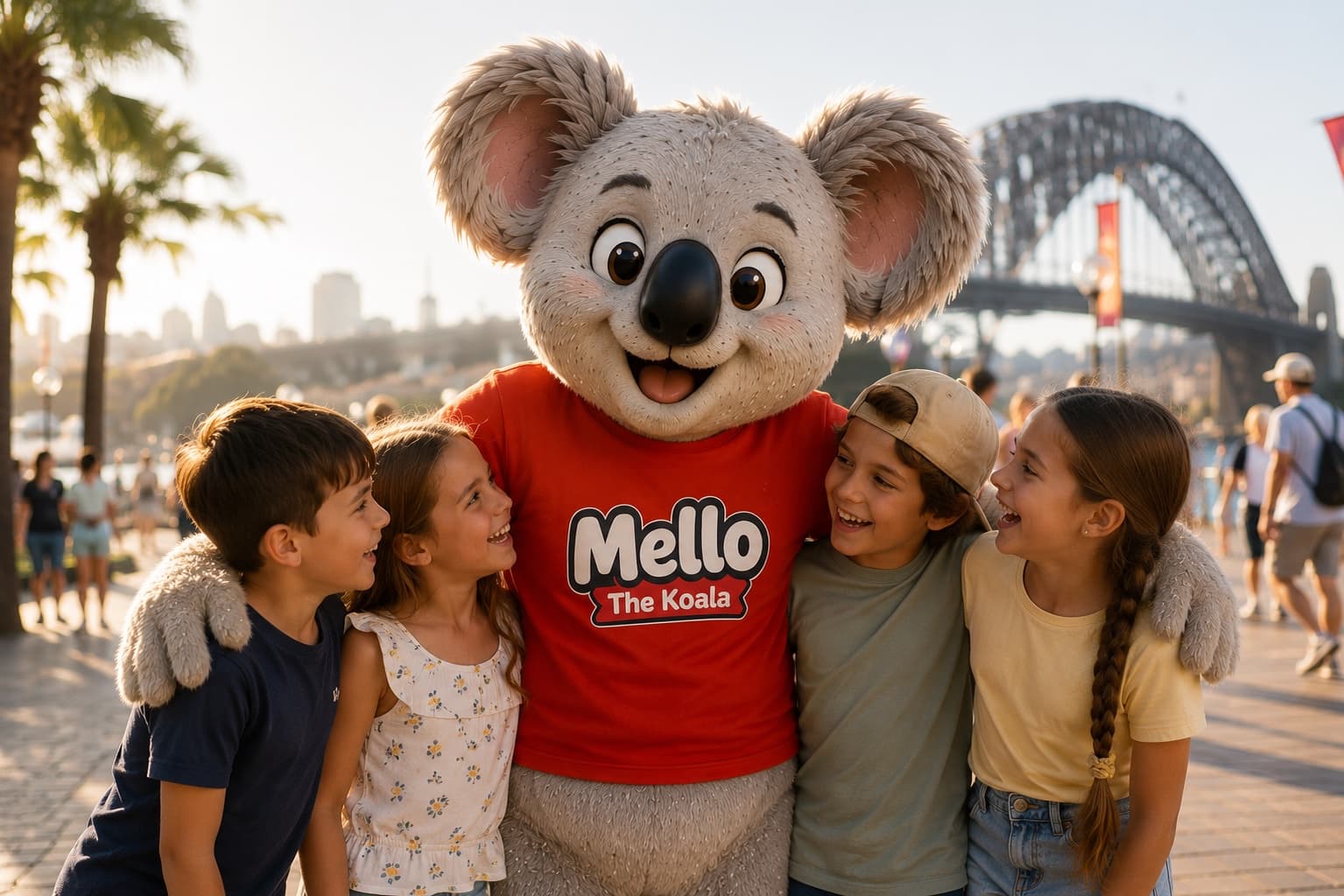 Mello The Koala meeting fans on the road